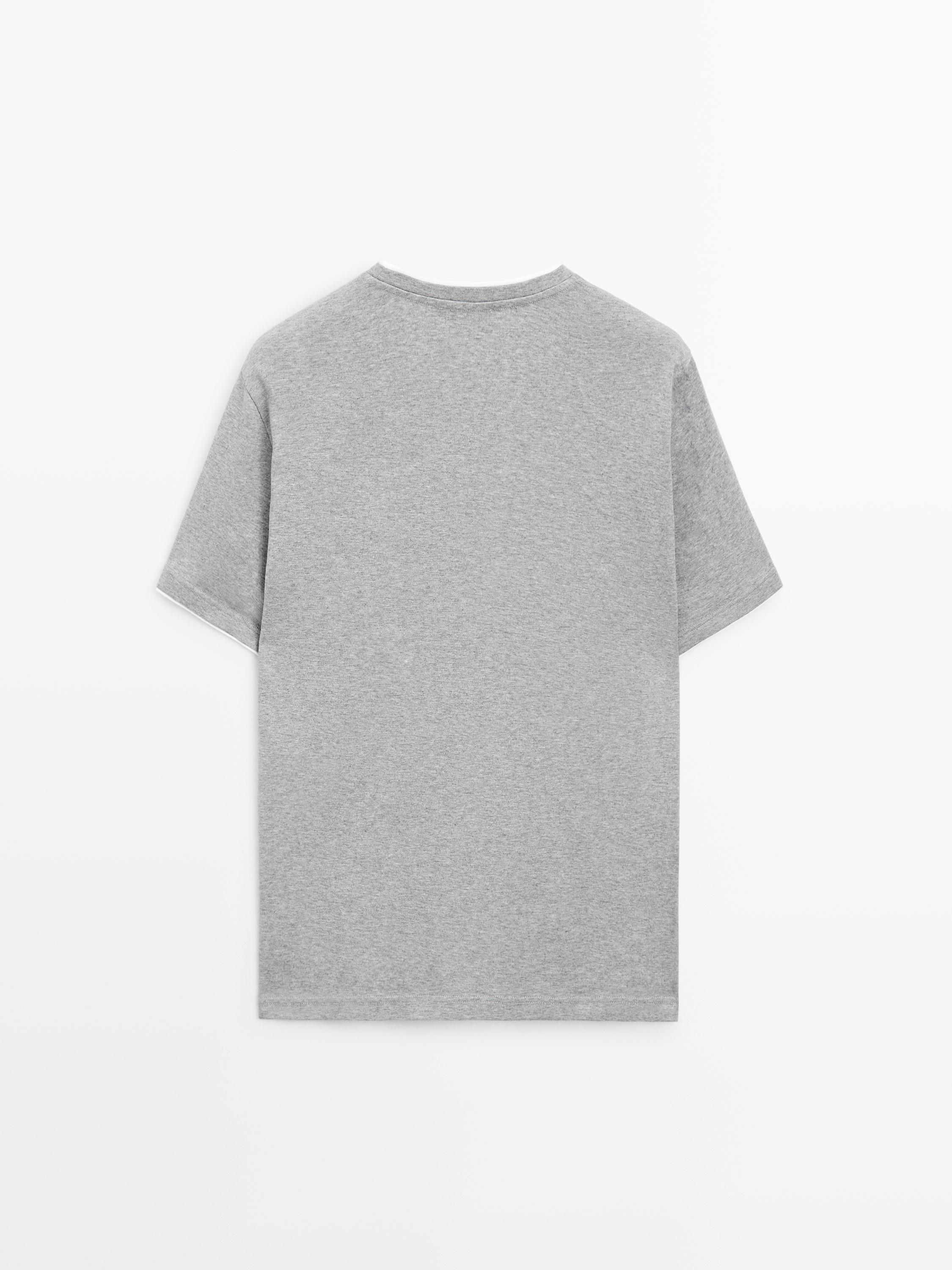 T-shirt détail contrastant 100 % coton